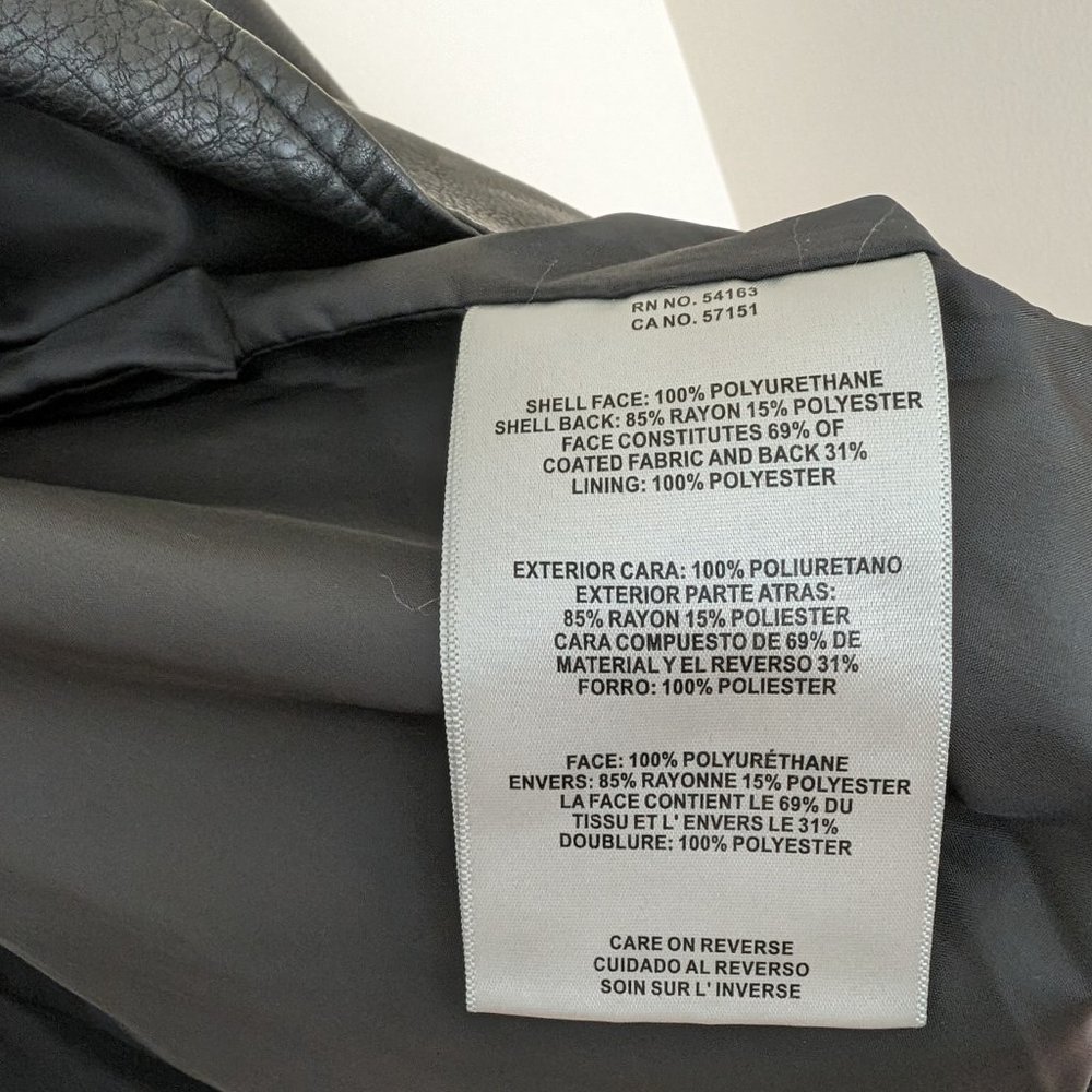 Women's Levi's Faux Leather Moto Jacket, Black, Size X-Large - Picture 6 of 6